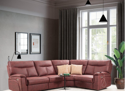 Luxury Corner Sofa Red Sofa Couch L-Shaped Modern Upholstered Furniture Designer Living Room